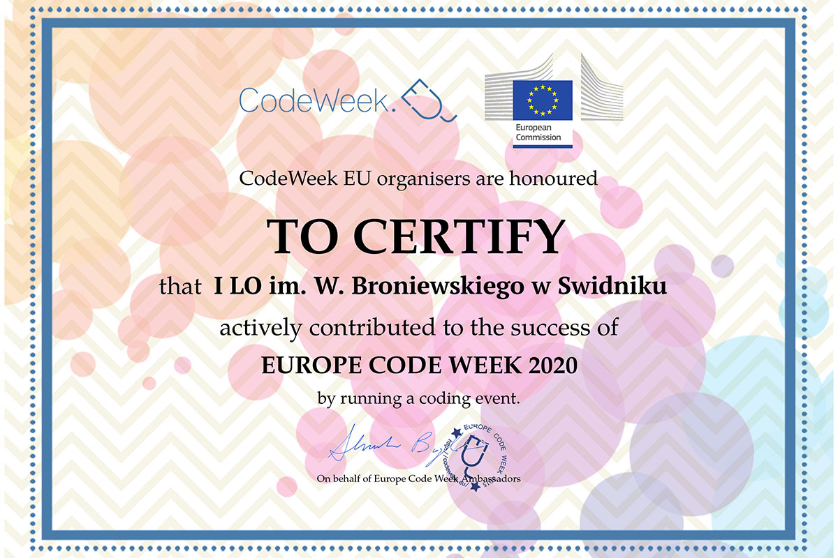 certyfikat codeweek